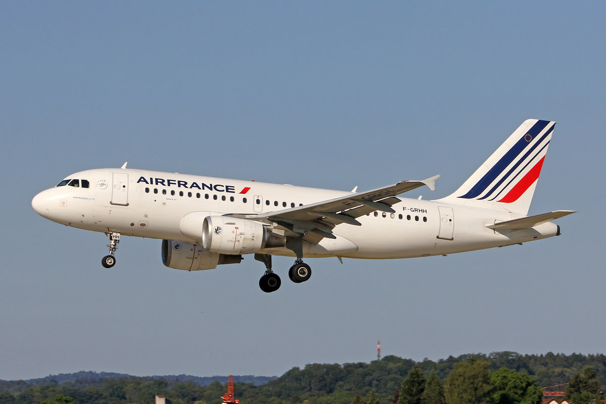 Air France, F-GRHH, Airbus A319-111, msn: 1151, 09.Juli 2018, ZRH Zürich, Switzerland.