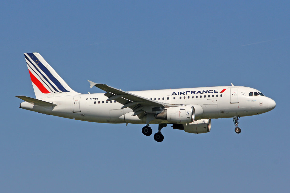 Air France, F-GRHR, Airbus A319-111, msn: 1415, 05.September 2018, ZRH Zürich, Switzerland.