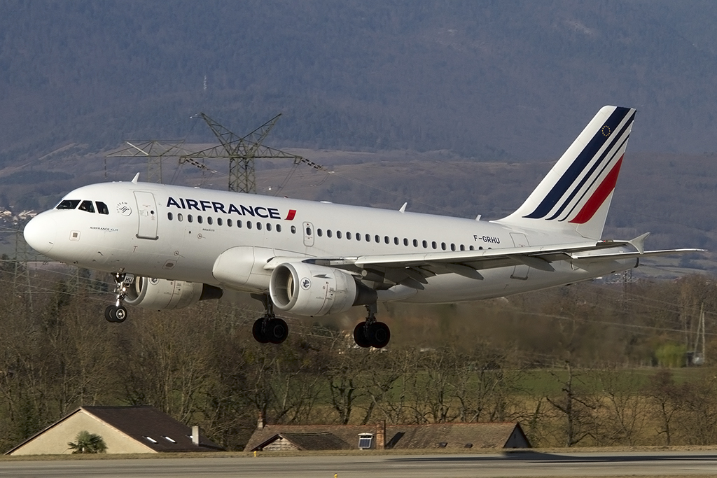 Air France, F-GRHU, Airbus, A319-111, 13.01.2015, GVA, Geneve, Switzerland 



