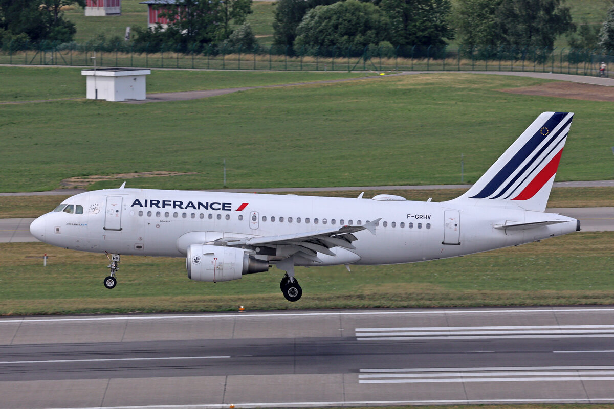 Air France, F-GRHV, Airbus A319-111, msn: 1505, 02.Juli 2023, ZRH Zürich, Switzerland.