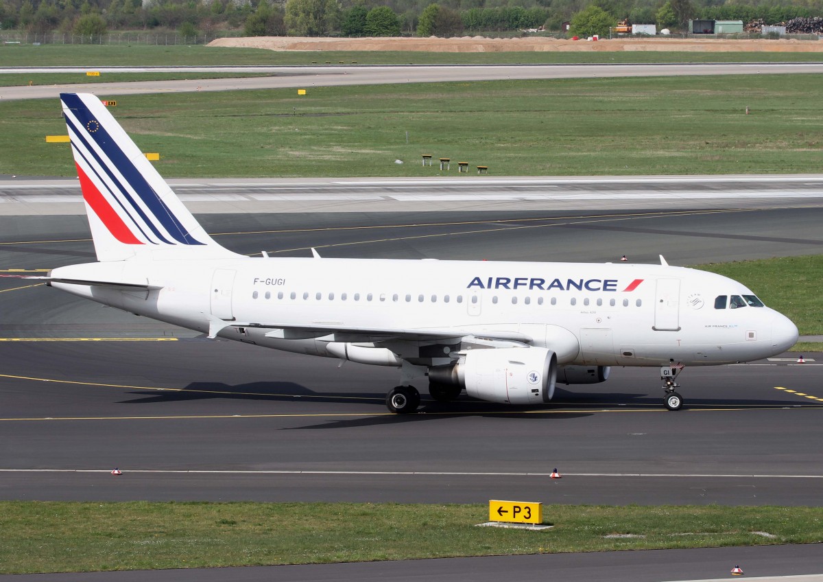 Air France, F-GUGI, Airbus, A 318-100 (neue AF-Lkrg.), 01.07.2013, DUS-EDDL, Dsseldorf, Germany 