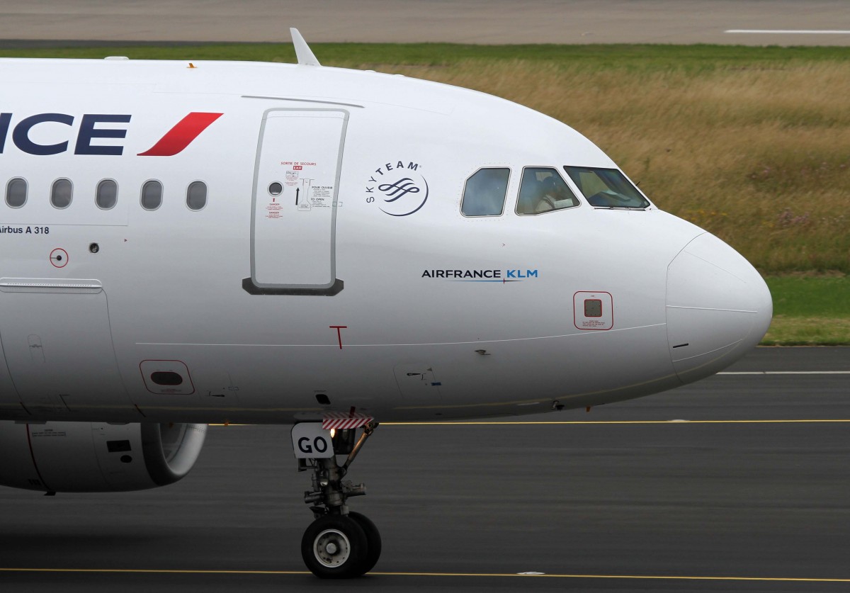 Air France, F-GUGO, Airbus, A 319-100 (Bug/Nose ~ neue AF-Lkrg.), 01.07.2013, DUS-EDDL, Dsseldorf, Germany 