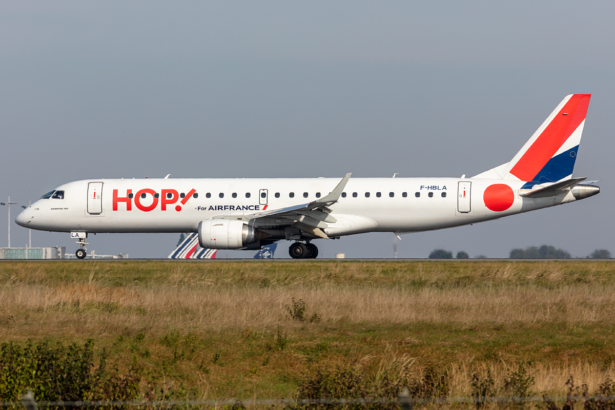 Air France - HOP!, F-HBLA, Embraer, ERJ-190, 10.10.2021, CDG, Paris, France