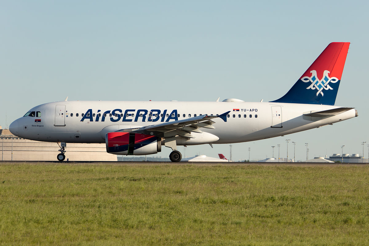 Air Serbia, YU-APD, Airbus, A319-132, 13.05.2019, CDG, Paris, France


