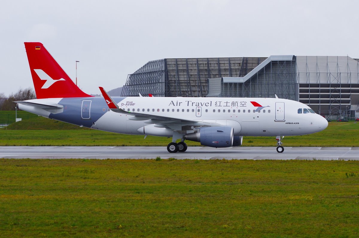 Air Travel (Yunnan Hongtu Airlines)  Airbus A319-115SL, B-303T (Test-Reg: D-AVWF), 04.12.2018 Hamburg-Finkenwerder