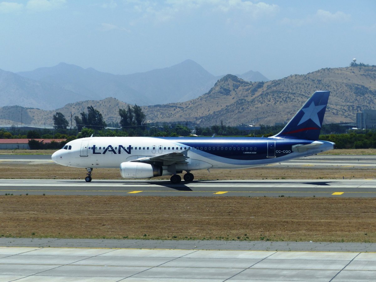 Airbus A 320, CC-CQO, LAN, Aeropuerto Santiago de Chile (SCL), 5.1.2017