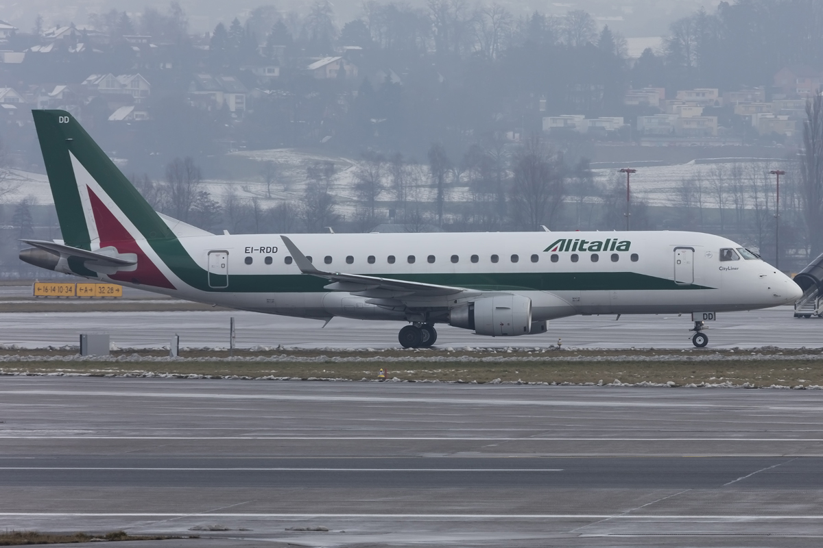 Alitalia - CityLiner, EI-RDD, Embraer, ERJ-175, 23.01.2016, ZRH, Zürich, Switzerland 



