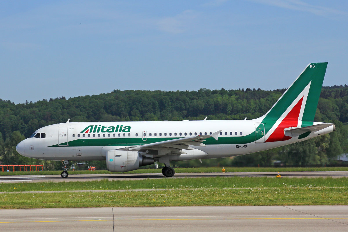 Alitalia, EI-IMS, Airbus A319-112, msn: 4910,  Giuseppe Parini , 29.April 2018, ZRH Zürich, Switzerland.