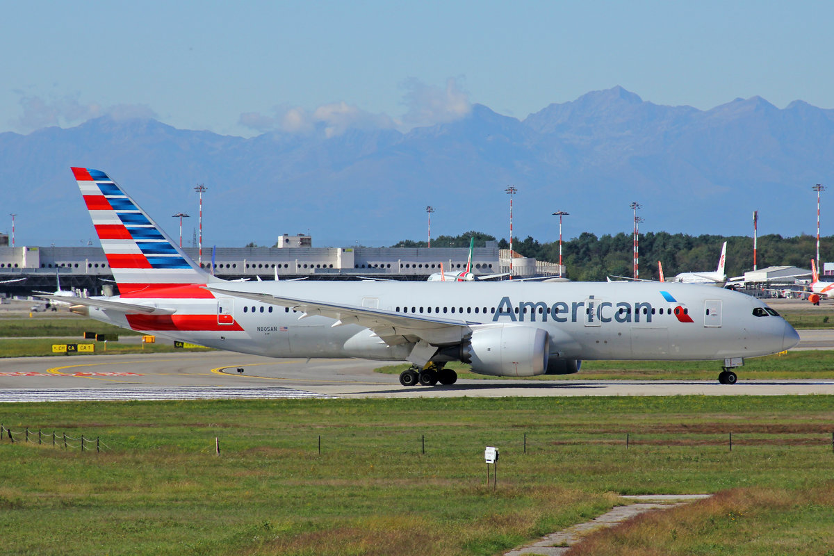 American Airlines, N805AN, Boeing 787-8, msn: 40623/290, 28.September 2020, MXP Milano-Malpensa, Italy.