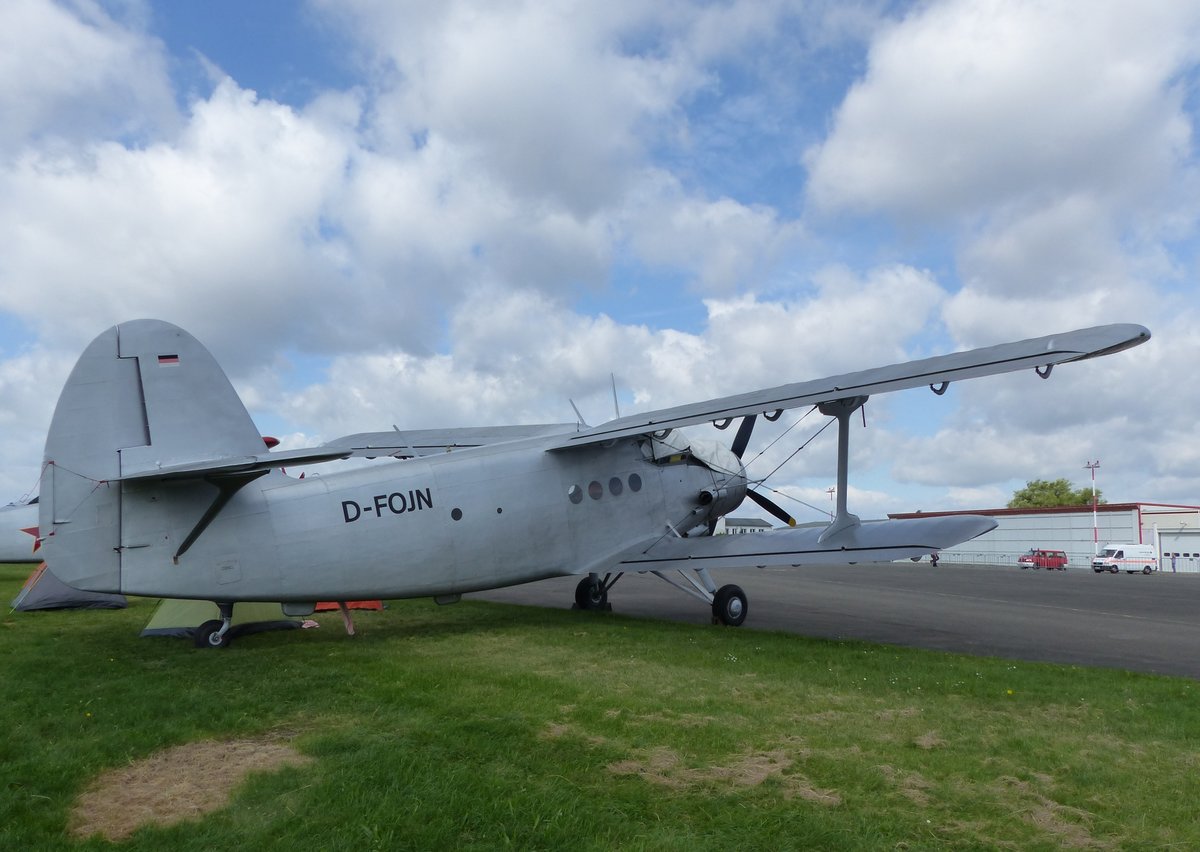 Antonow AN2, D-FOJN (ex. DDR-WJN), beim XVIII: AN2 Treffen in Gera (EDAJ) am 13.8.2016