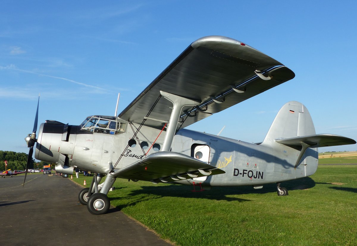 Antonow AN2, D-FOJN (ex. DDR-WJN), Flugplatz Gera-Leumnitz (EDAJ), 13.8.2016
