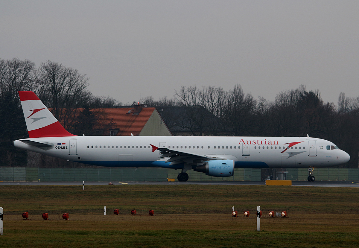 Austrian Airlines, Airbus A 321-211, OE-LBE, TXL, 05.02.2016