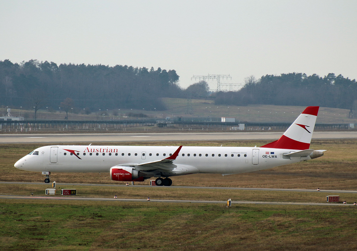Austrian Airlines, ERJ-195-200LR, OE-LWA, BER, 16.02.2024