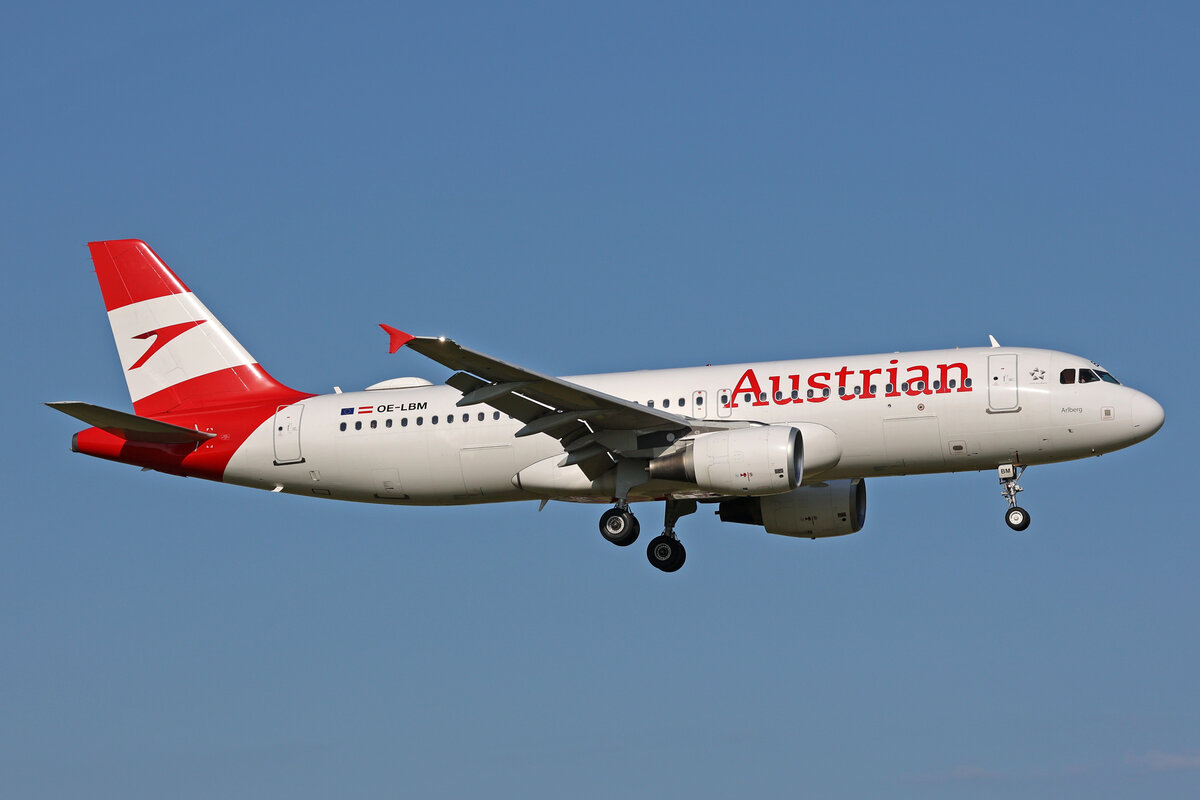 Austrian Airlines, OE-LBM, Airbus A320-214, msn: 1504,  Arlberg , 20.Mai 2023, AMS Amsterdam, Netherlands.