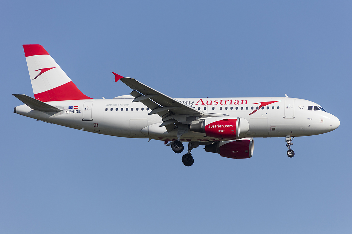 Austrian Airlines, OE-LDE, Airbus, A319-112, 18.04.2018, FRA, Frankfurt, Germany



