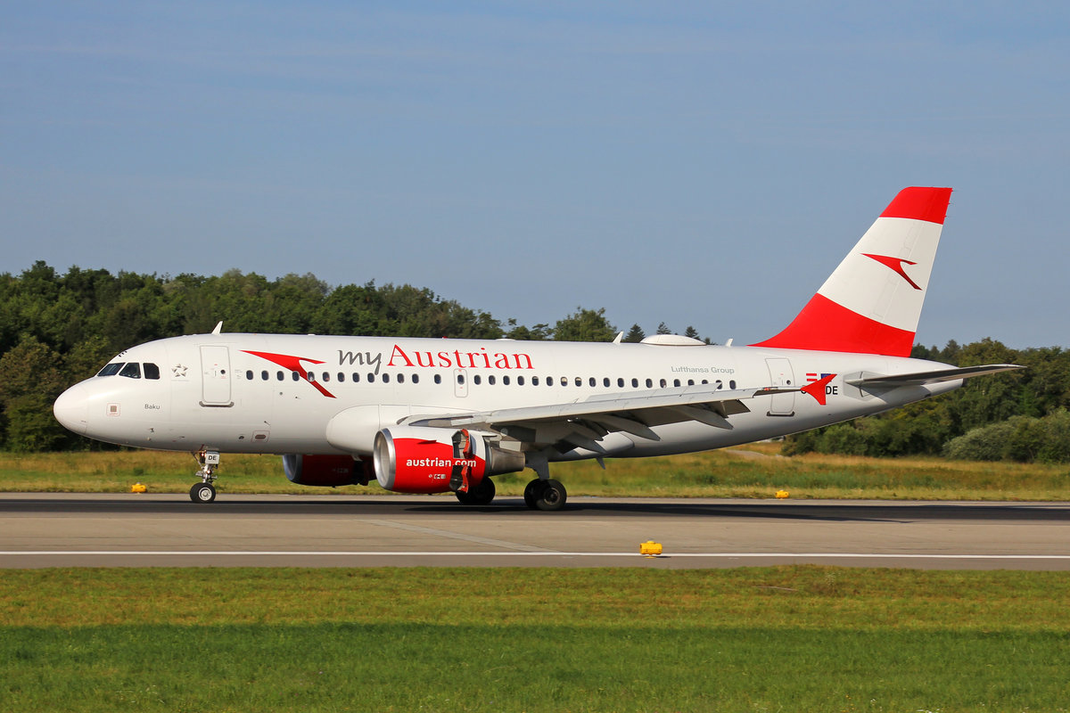Austrian Airlines, OE-LDE, Airbus A319-112, msn: 2494,  Baku , 01.August 2019, ZRH Zürich, Switzerland.