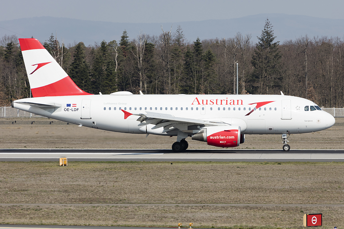 Austrian Airlines, OE-LDF, Airbus, A319-112, 31.03.2019, FRA, Frankfurt, Germany 




