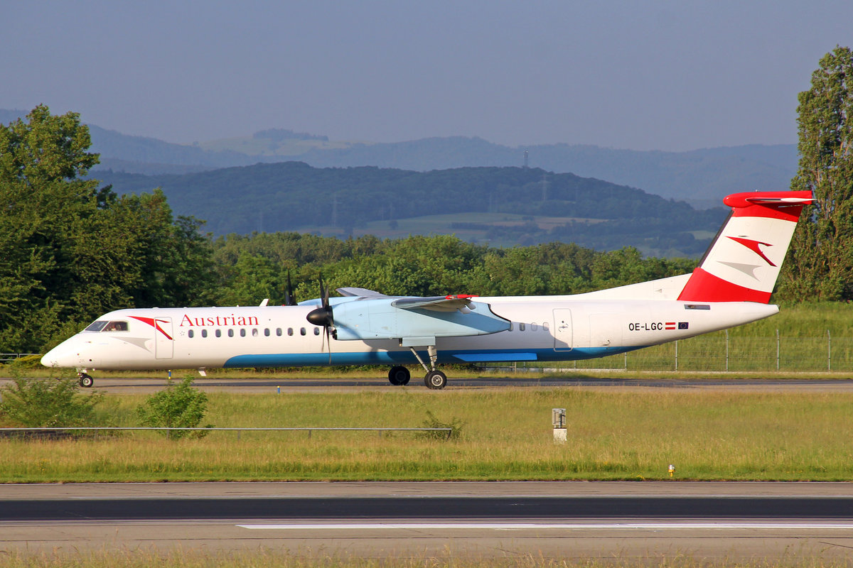 Austrian Airlines, OE-LGC, Bombardier DHC-8-402,  Salzburg , 29.Mai 2017, BSL Basel, Switzerland.