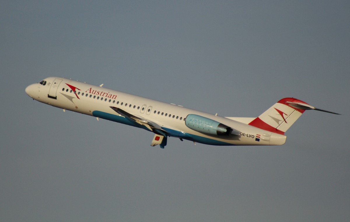 Austrian Airlines, OE-LVO,(C/N 11460),Fokker F100, 27.12.2015,DUS-EDDL, Düsseldorf, Germany(Taufname:Chisinau) 