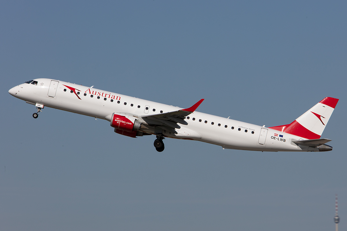 Austrian Airlines, OE-LWB, Embraer, ERJ-195, 15.10.2019, STR, Stuttgart, Germany


