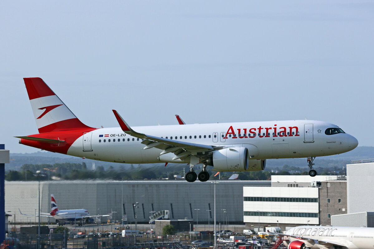 Austrian Airlines, OE-LZO, Airbus A320-271N, msn: 11076,  Seewinkel , 03.Juli 2023, LHR London Heathrow, United Kingdom.
