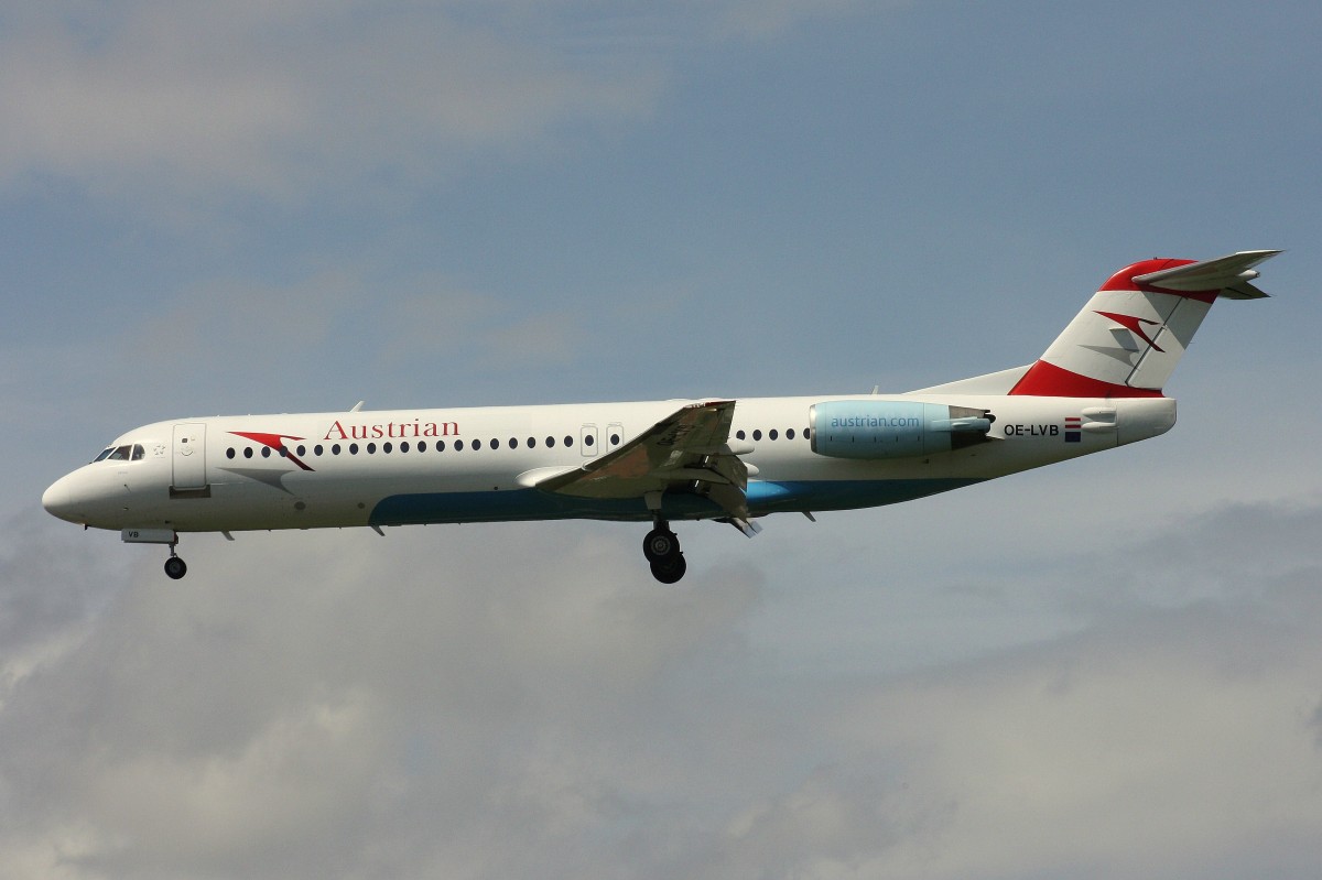 Austrian Airlines,OE-LVB,(c/n 11502),Fokker F100,23.07.2015,HAM-EDDH,Hamburg,Germany(Taufname:Vilnius)