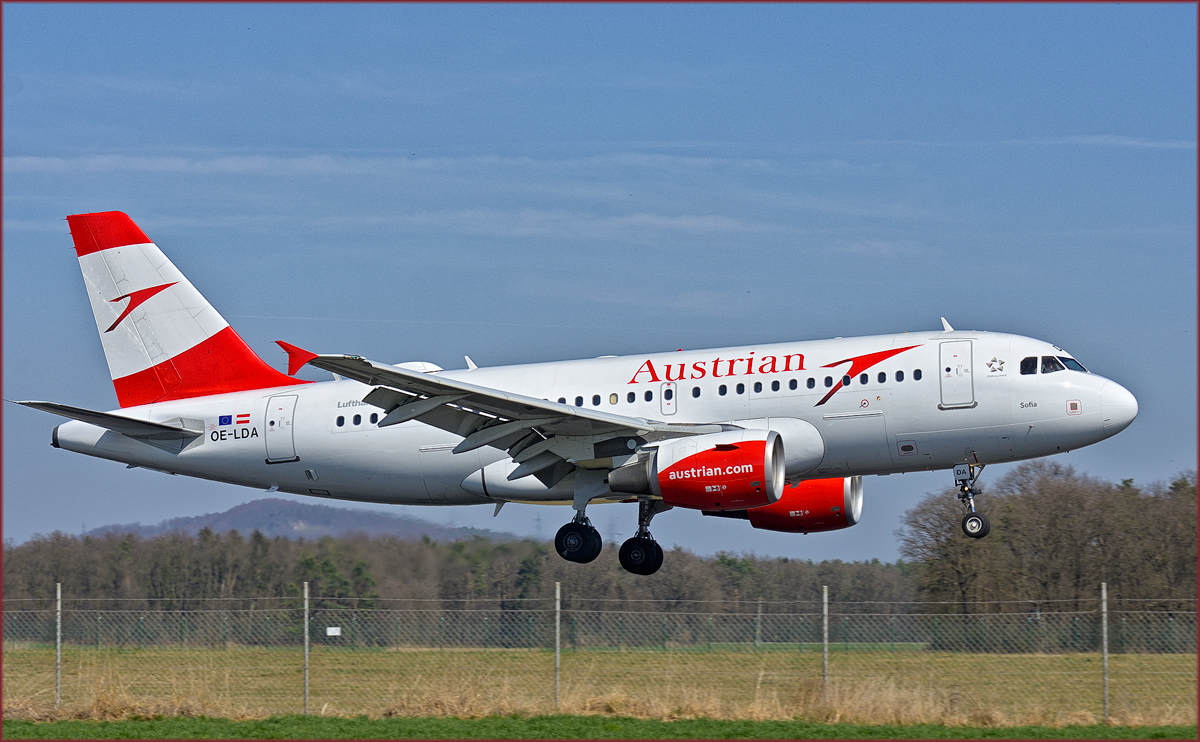 Austrian OE-LDA; Airbus A319-112; Maribor Flughafen MBX, Trainingsflug; 23.3.2019