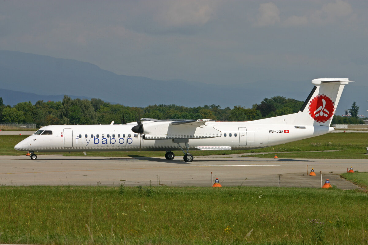 Baboo Airlines, HB-JQA, Bombardier DHC-8 402, msn: 4017, 16.März 2007, GVA Genève, Switzerland.
