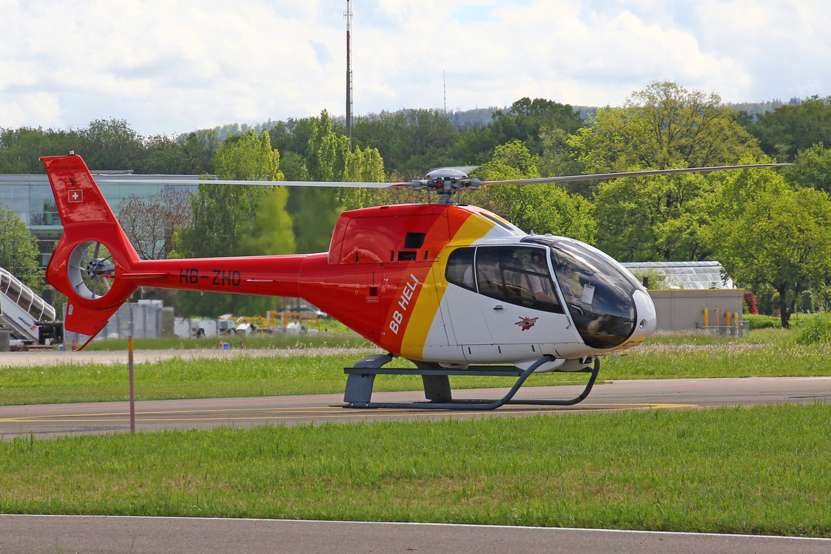 BB Heli, HB-ZHD, Eurocopter EC120B Colibri, 13.Mai 2017, ZRH Zürich, Switzerland.