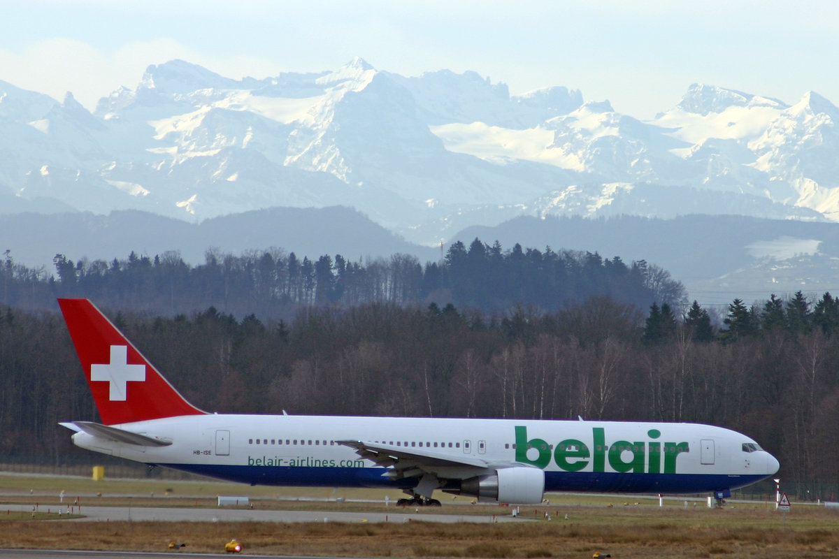 Belair Airlines, HB-ISE, Boeing 767-3Q8ER, msn: 27600/655,  RondoMondo , 27.März 2006, ZRH Zürich, Switzerland.