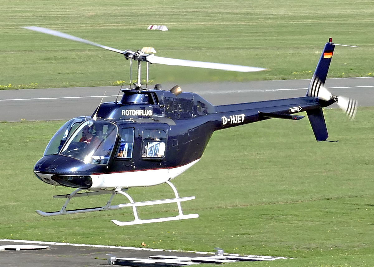 Bell 206B-3 der Fa. Rotorflug, D-HJET in EDKB - 14.10.2019