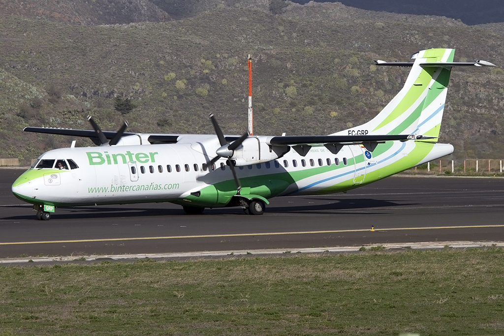 Binter Canarias, EC-GRP, Aerospatiale, ATR-72-212A, 18.11.2013, TFN, Teneriffa-Nord, Spain 



