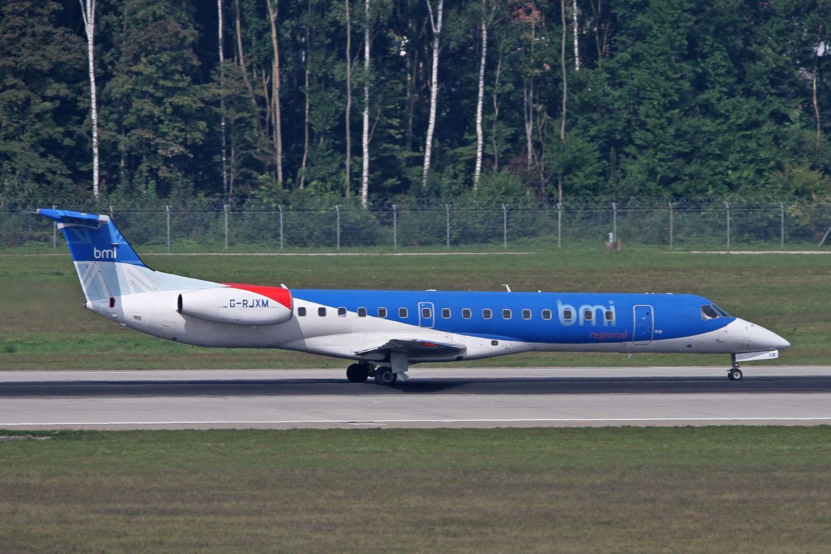 bmi Regional, G-RJXM, Embraer, ERJ-145 MP, MUC-EDDM, München, 20.08.2018, Germany