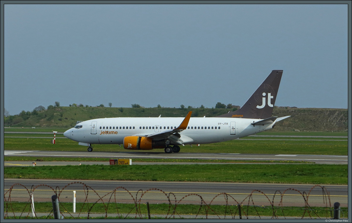Boeing 737-700 OY-JTR der Jettime in Kopenhagen. (26.04.2019)