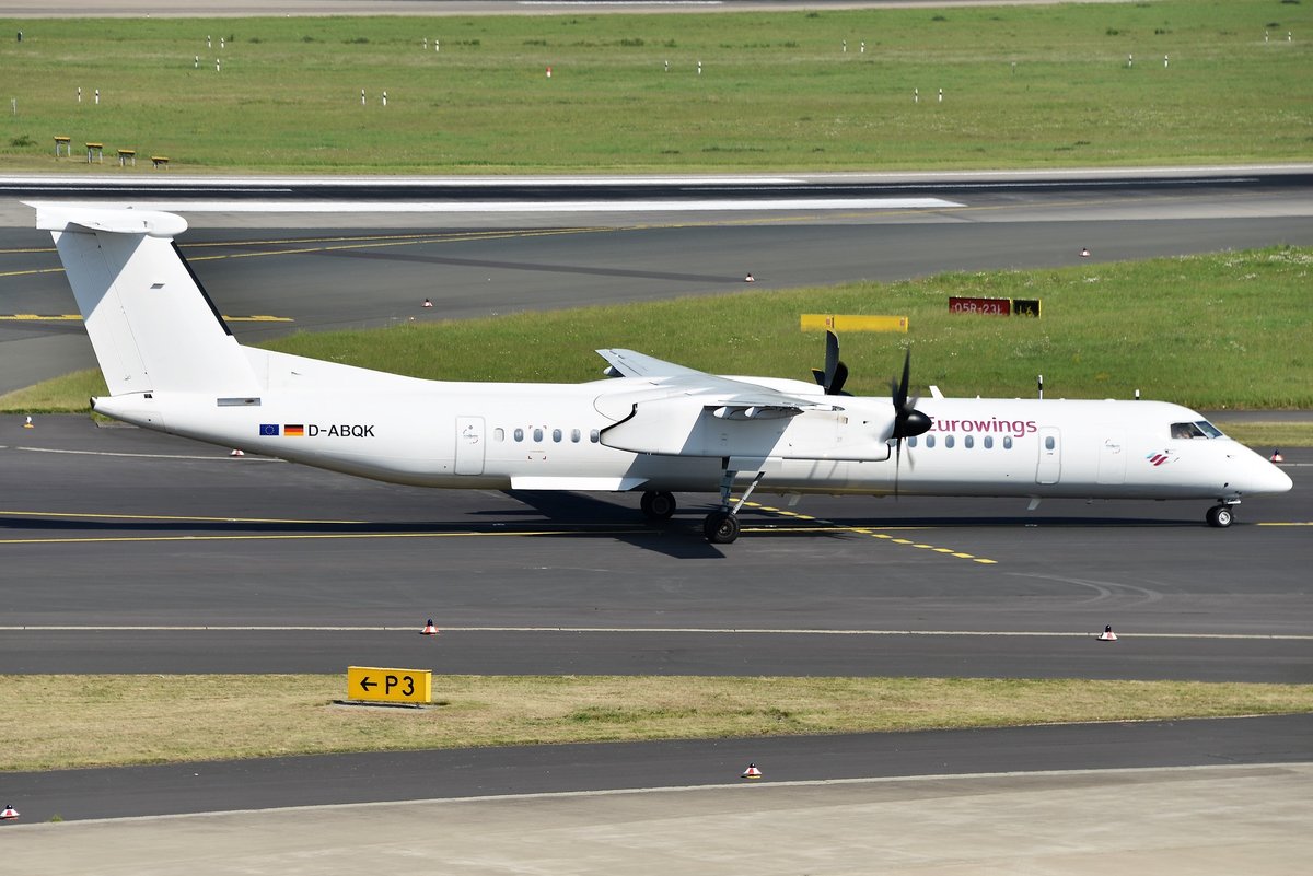 Bomardier DHC-8-400Q Dash 8 - EW EWG Eurowings opby LGW Luftfahrtgesellschaft Walter - 4265 - D-ABQK - 09.05.2018 - DUS