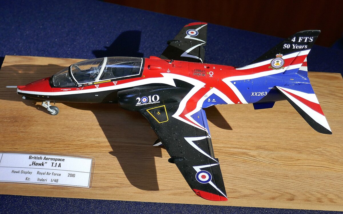British Aerospace  Hawk T.1A  der RAF von 2010, Italeri 1:48, Modellausstellung Freiburg-Tiengen im Okt.2022