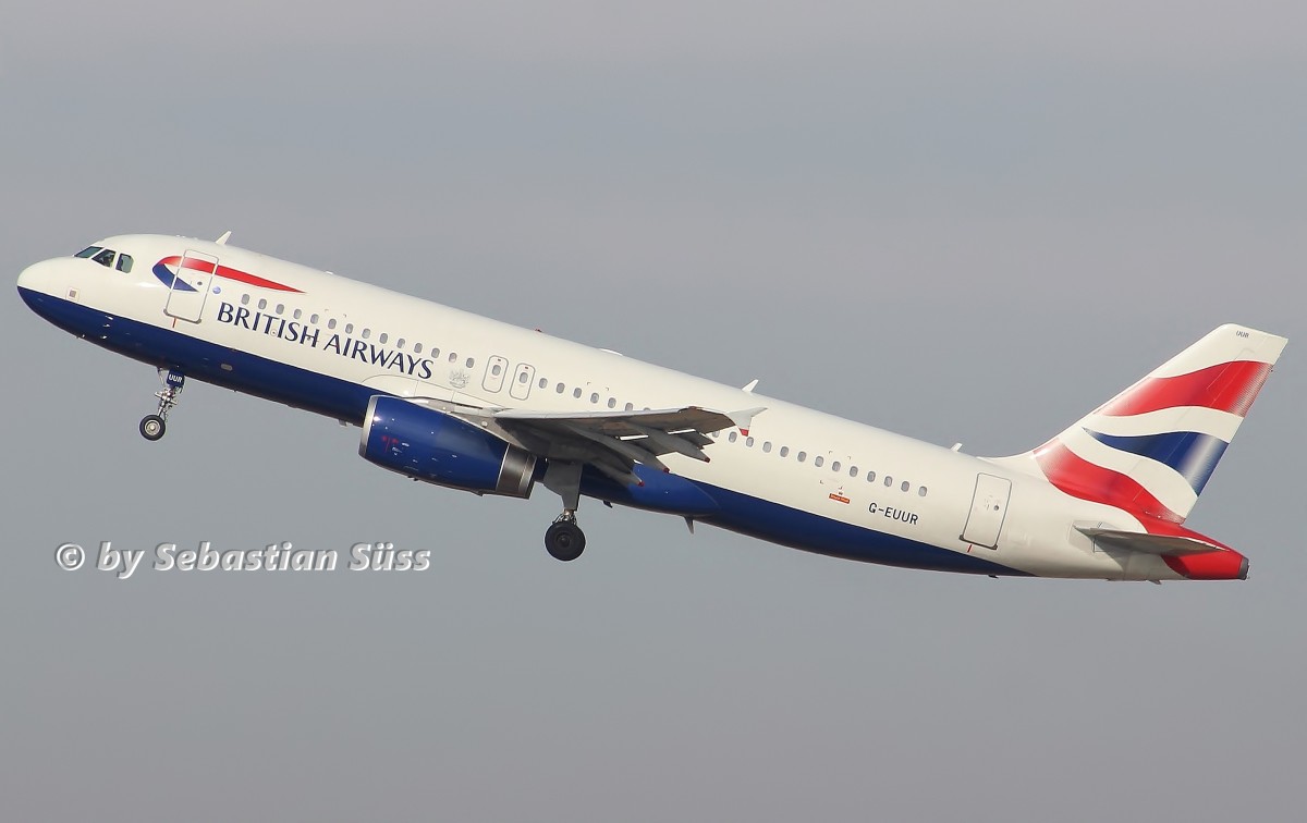 British Airways A320 G-EUUR @ Dusseldorf. 12.2.15