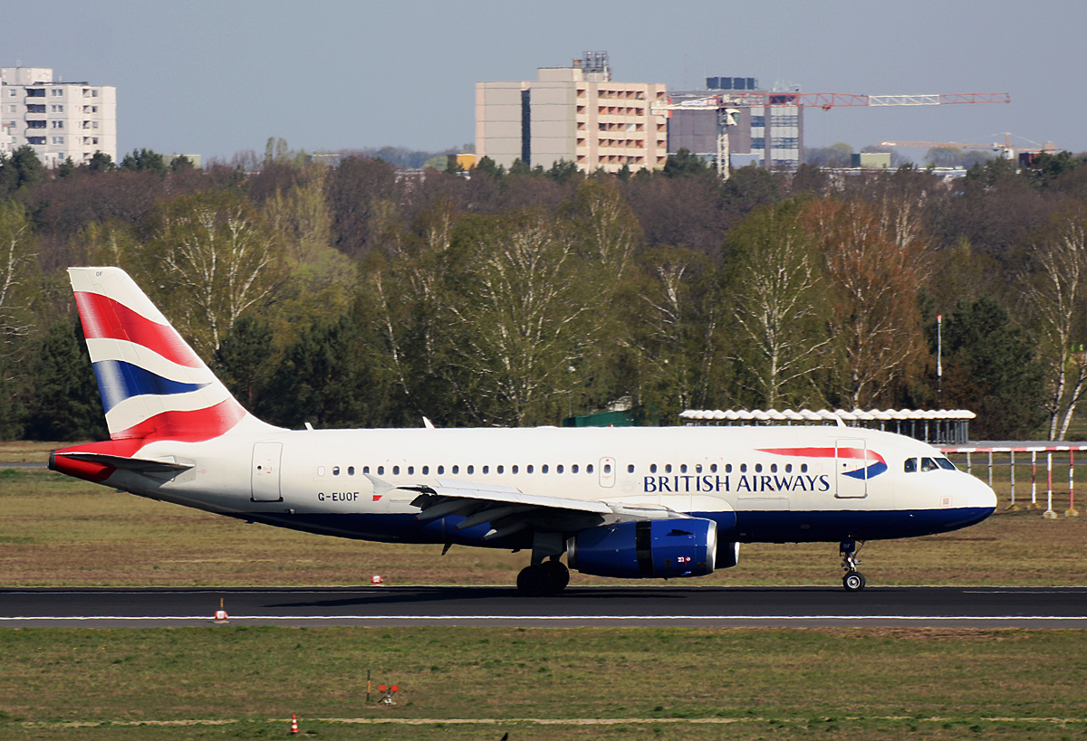 British Airways, Airbus A 319-131, G-EUOB, TXL, 19.04.2019