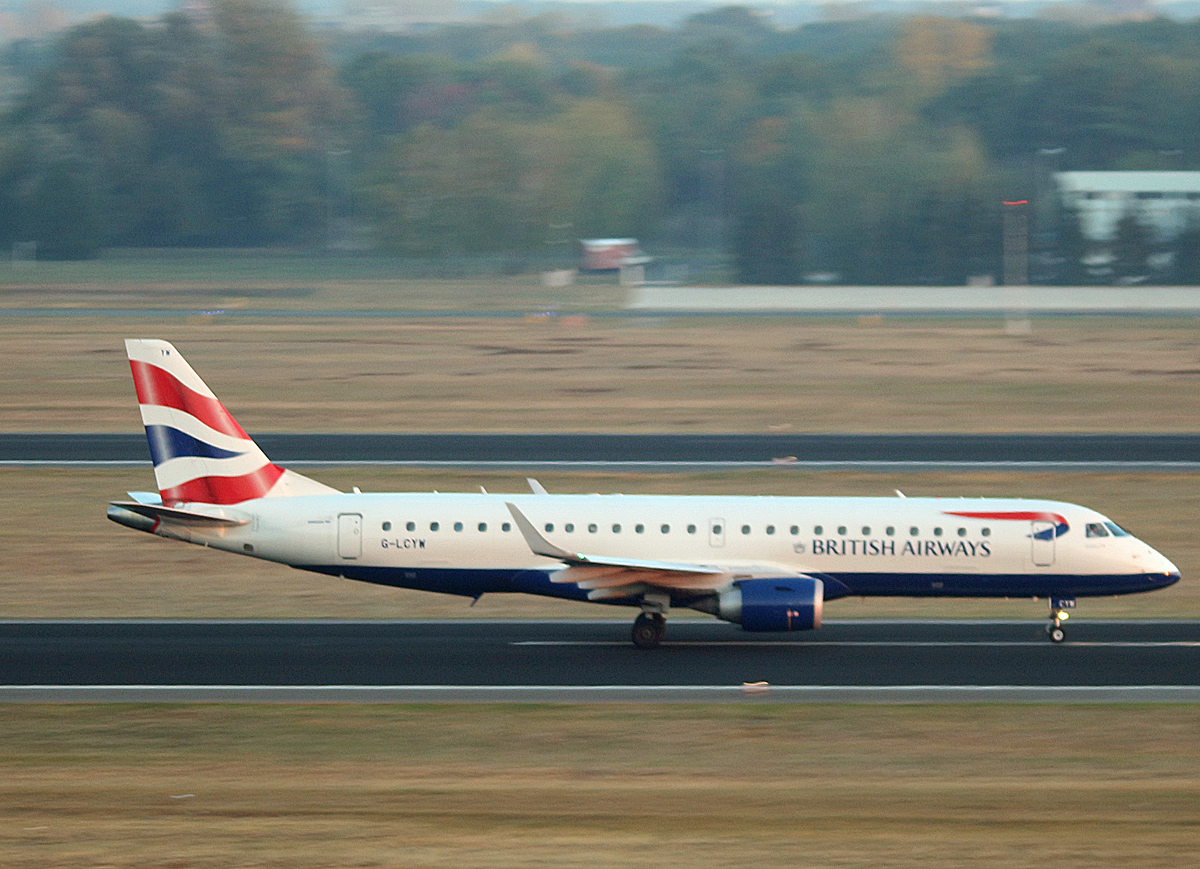 British Airways-CityFlyer, ERJ-190-100SR, G-LCYW, TXL, 11.10.2018
