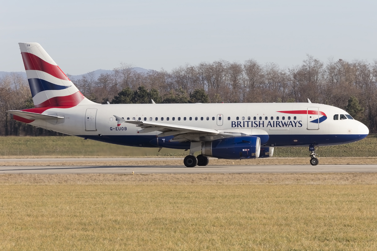 British Airways, G-EUOB, Airbus, A319-131, 20.12.2015, BSL, Basel, Switzerland 


