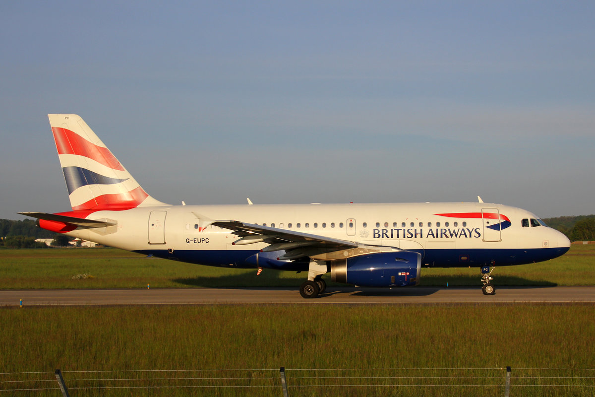 British Airways, G-EUPC, Airbus A319-131, 18.Mai 2016, BSL Basel, Switzerland.