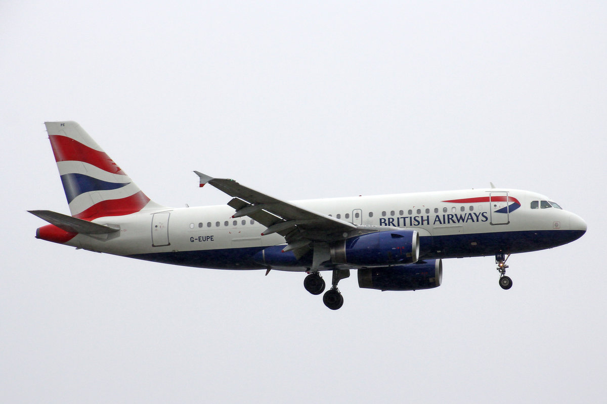 British Airways, G-EUPE, Airbus A319-131, 01.Juli 2016, LHR London Heathrow, United Kingdom.