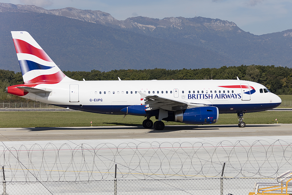 British Airways, G-EUPG, Airbus, A319-131, 24.09.2017, GVA, Geneve, Switzerland 





