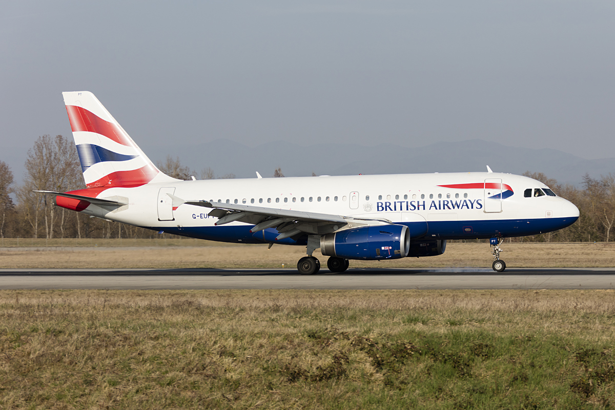 British Airways, G-EUPT, Airbus, A319-131, 15.03.2017, BSL, Basel, Switzerland 



