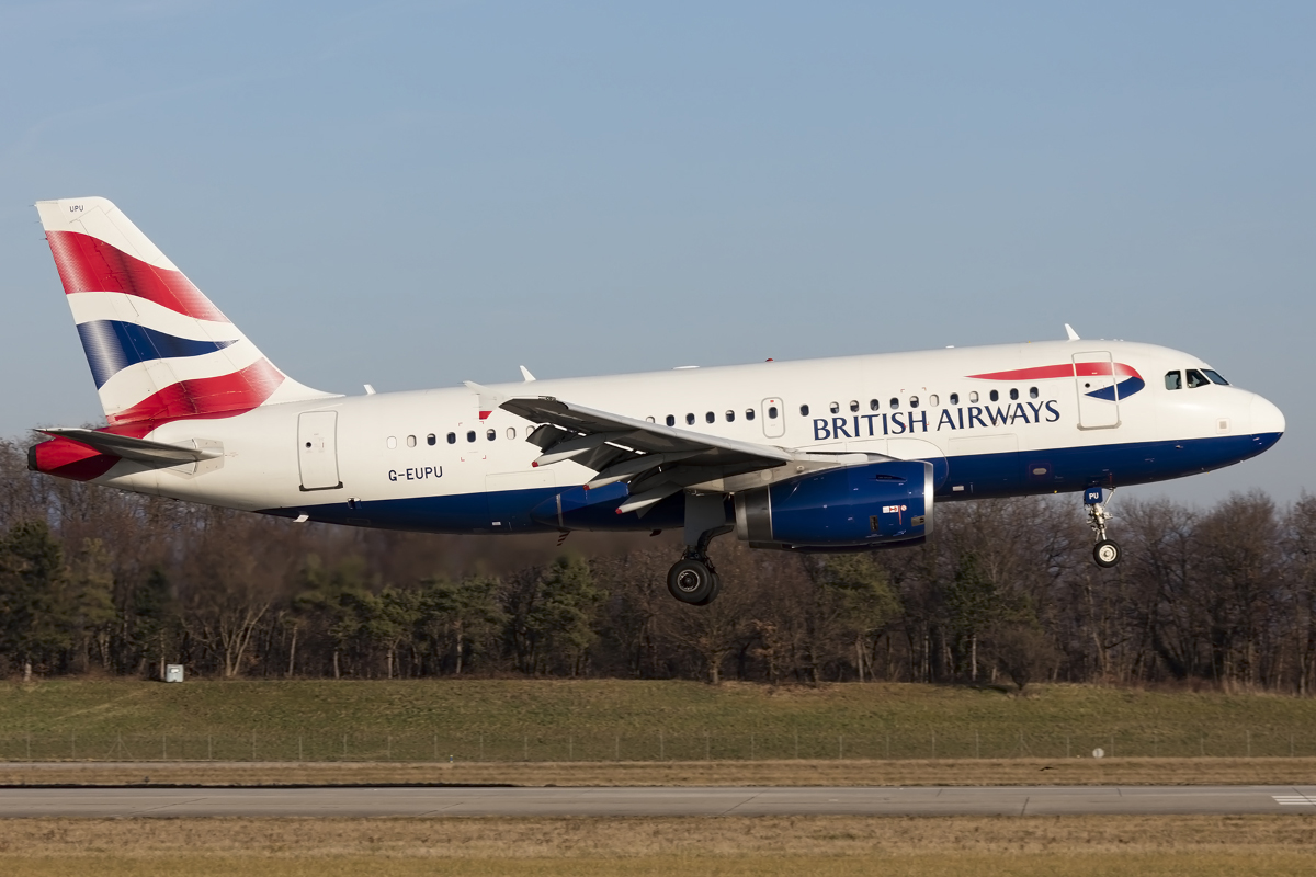British Airways, G-EUPU, Airbus, A319-131, 26.12.2015, BSL, Basel, Switzerland 




