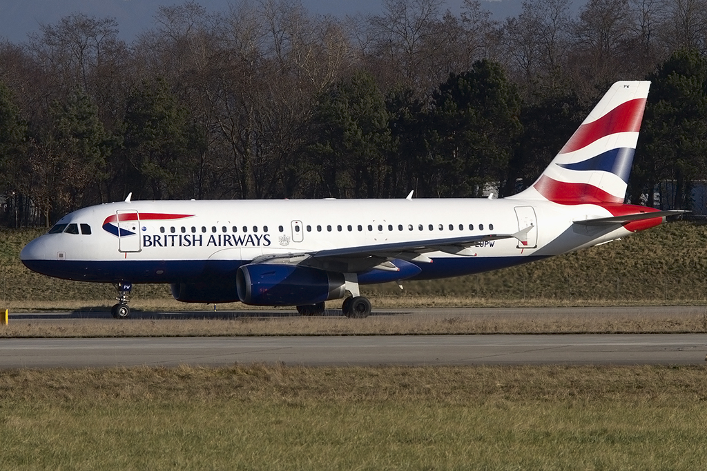 British Airways, G-EUPW, Airbus, A319-131, 06.01.2015, BSL, Basel, Switzerland 



