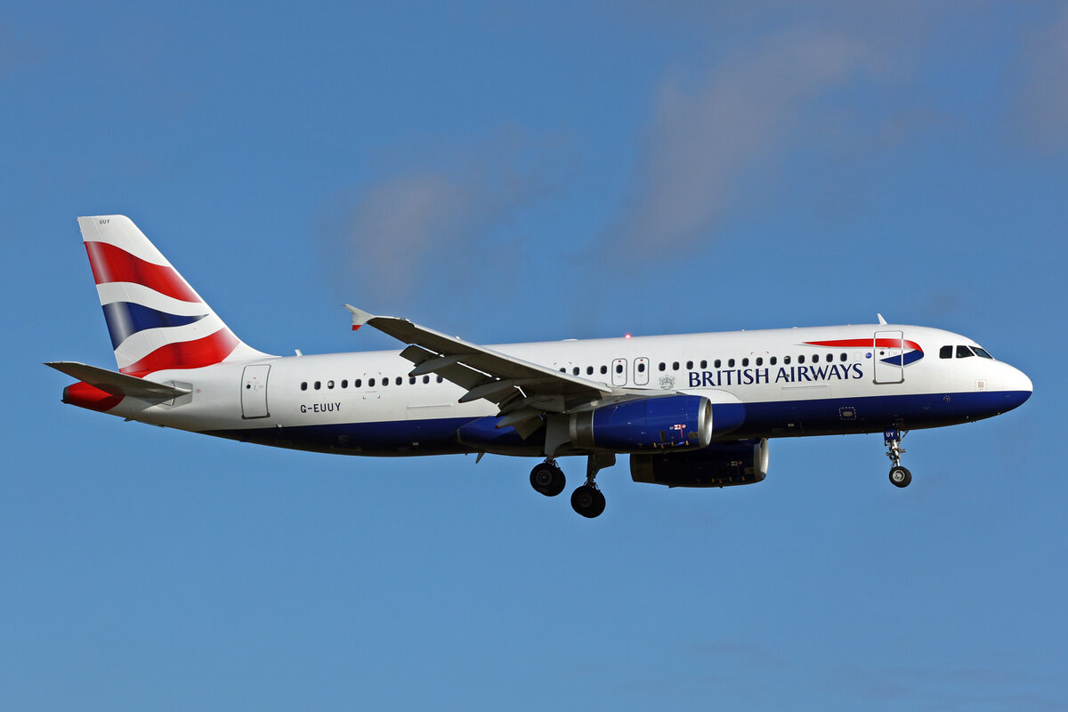 British Airways, G-EUUY, Airbus A320-232, msn: 3607, 29.November 2023, ZRH Zürich, Switzerland.