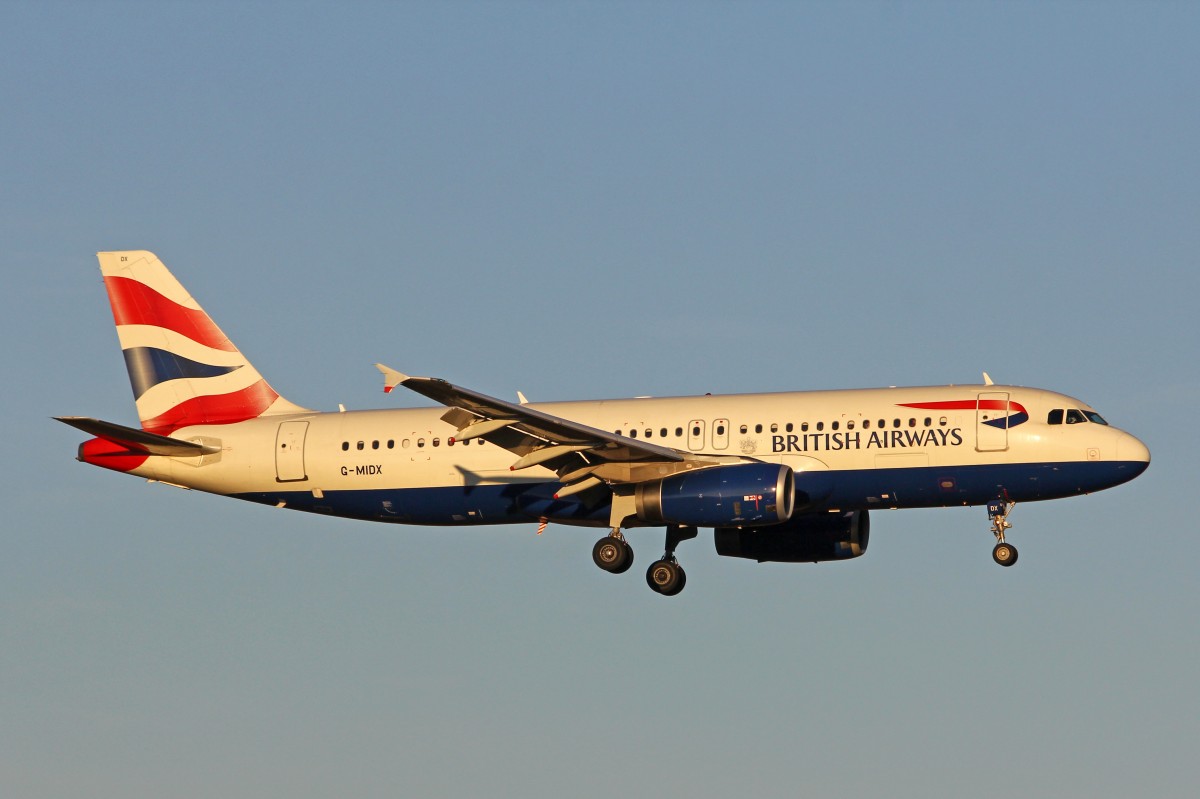 British Airways, G-MIDX, Airbus A320-232, 26.Dezember 2015, ZRH Zürich, Switzerland.