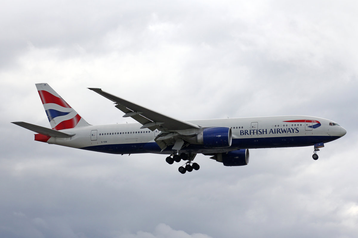 British Airways, G-VIIK, Boeing 777-236ER, 01.Juli 2016, LHR London Heathrow, United Kingdom.