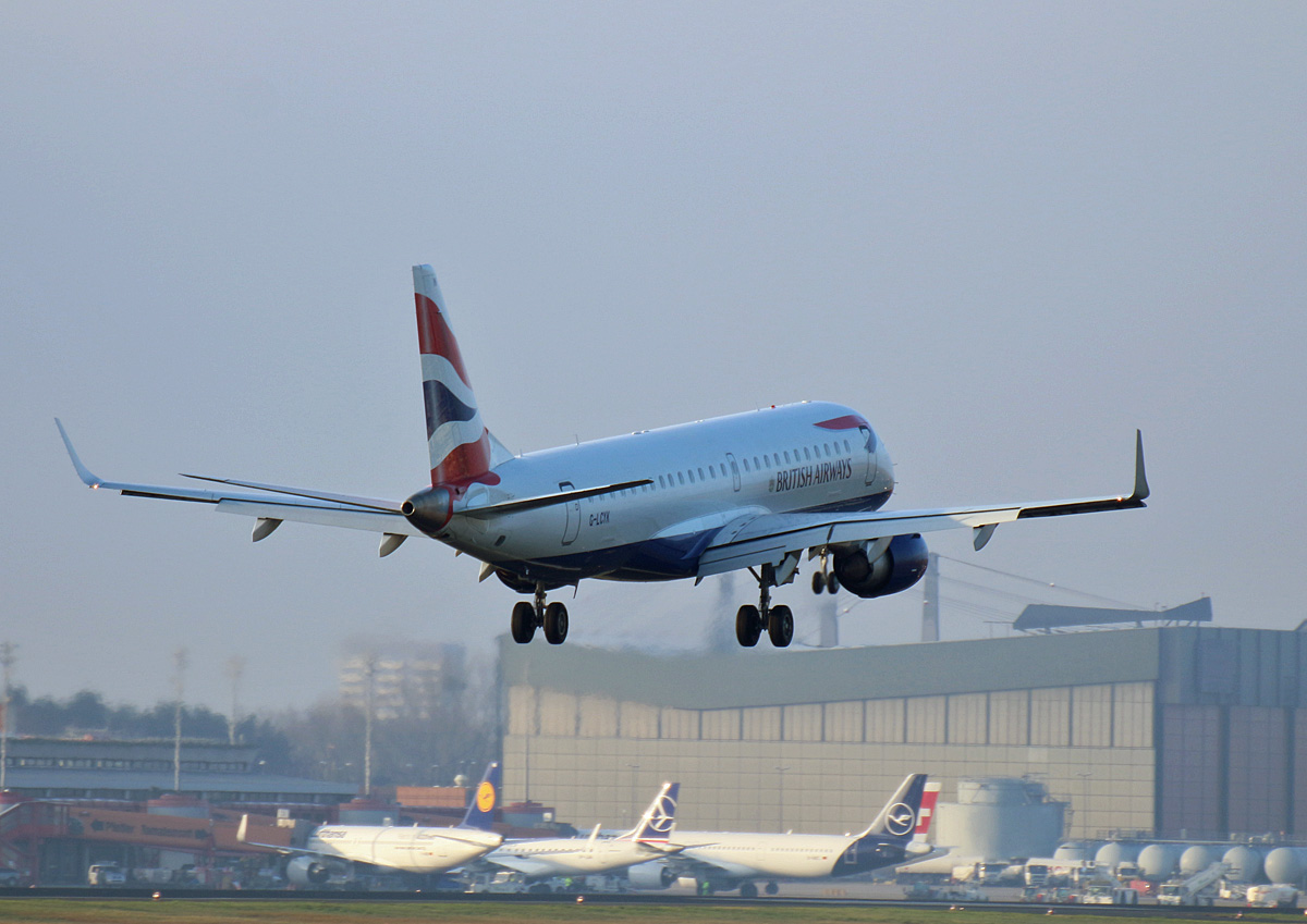 British Airways,(CityFlyer), ERJ-190-100SR, G-LCYK, TXL, 30.11.2019